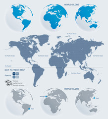 Fototapeta na wymiar World Map and Globes #Vector Graphics