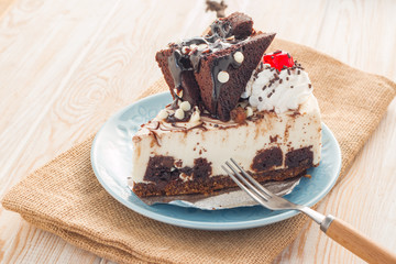 Piece of chocolate cake