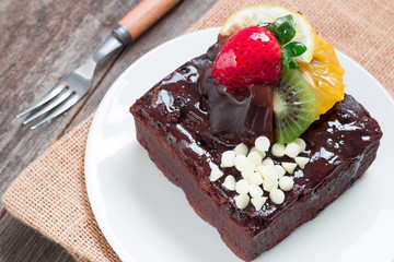 Piece of chocolate cake