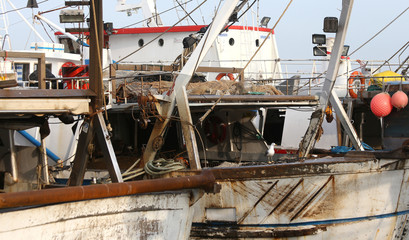 big Fishing vessels in sea harbor