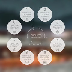Circle infographic, diagram, graph, presentation, chart.