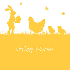 Easter rabbit and chickens