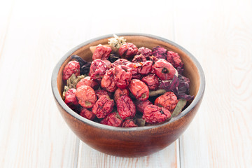 red date on wooden blow
