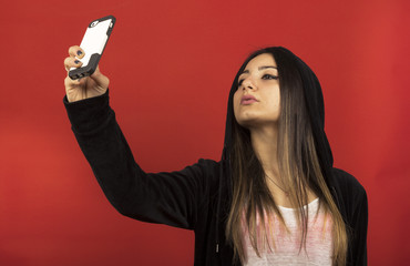 young girl in studio