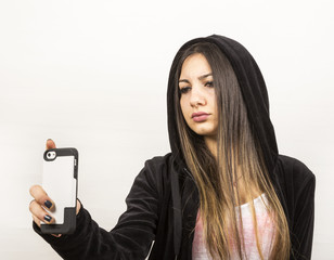 young girl in studio