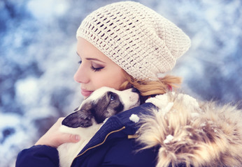 Woman in snow