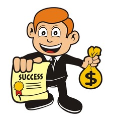 businessman character with charter