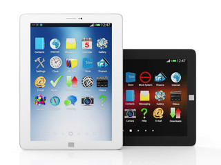Group of White and Black Modern Tablet PC