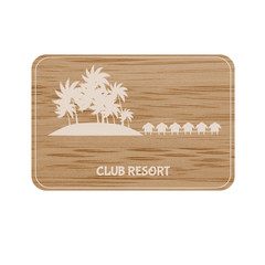 Resort board on the bamboo background