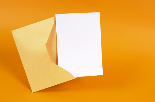 Gold Envelope With Blank Message Card