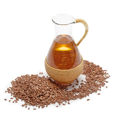 linseed oil with flax seeds