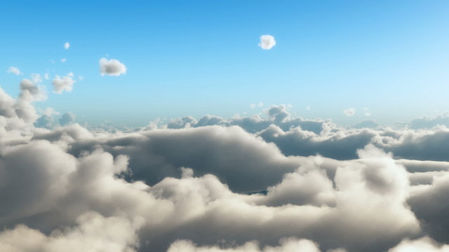 Slow flight above cloudscape
