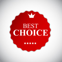 Best Choice Red Label with Ribbon Vector Illustration