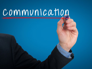 Businessman hand writing communication - Stock image