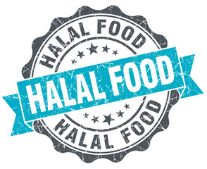 Obraz premium halal food vintage turquoise seal isolated on white