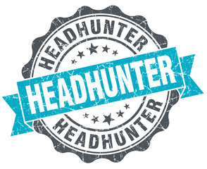 headhunter vintage turquoise seal isolated on white