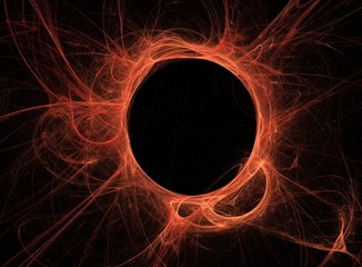 Fire black hole, abstract generated fractal background