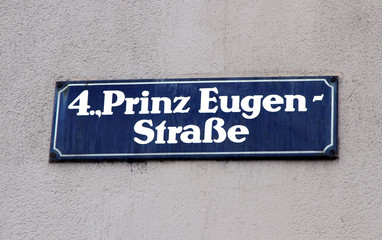 Naklejka premium road sign with the name of the street in vienna