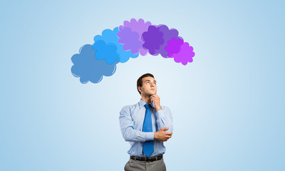 Businessman thinking about something