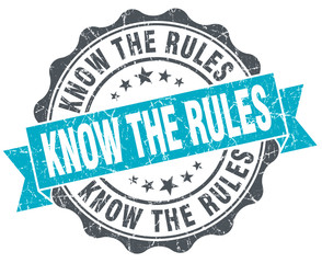 know the rules! vintage turquoise seal isolated on white