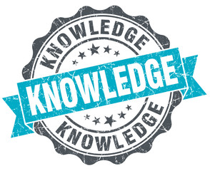 knowledge vintage turquoise seal isolated on white