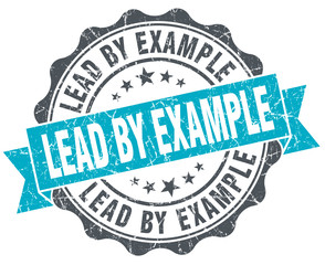 lead by example vintage turquoise seal isolated on white