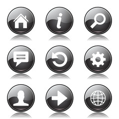 Web Internet Black Vector Button Icon Design Set