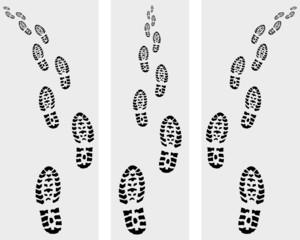 Trail of prints of shoes, vector