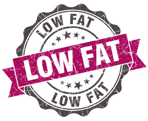 low fat grunge violet seal isolated on white