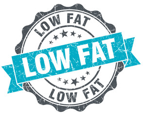 Fototapeta premium low fat vintage turquoise seal isolated on white