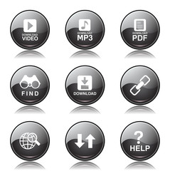 Multimedia Web Internet Black Vector Button Icon Design Set