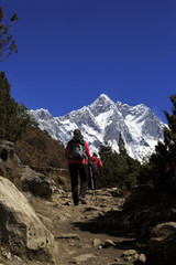 Naklejka na ściany i meble Hiking in Himalayas