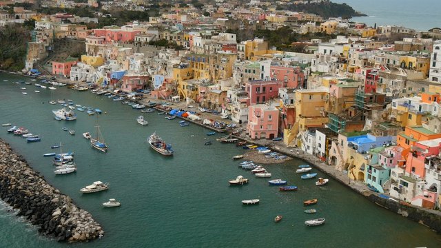 Island of Procida. Naples, Italy. UHD, 4K