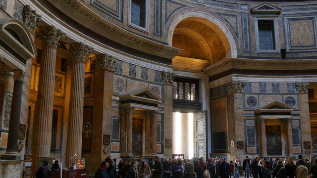 Tourists visit in the pantheon on Febrary 7 , 2012 in Rome, Ital