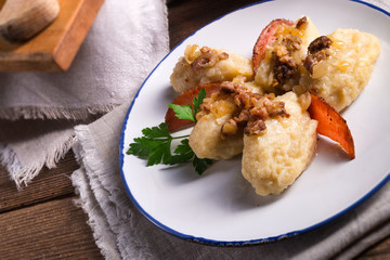 szare kluski - Polish potato dumplings