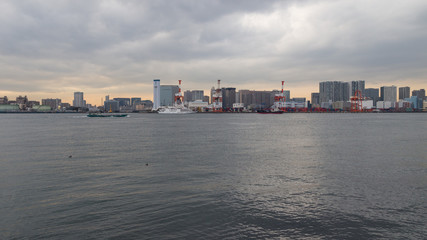 Fototapeta na wymiar Horizontal view of the port