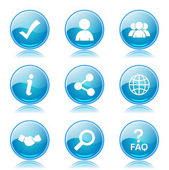 Web Internet Blue Vector Button Icon Design Set 2