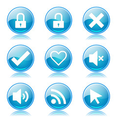 SEO Internet Sign Blue Vector Button Icon Design Set 4