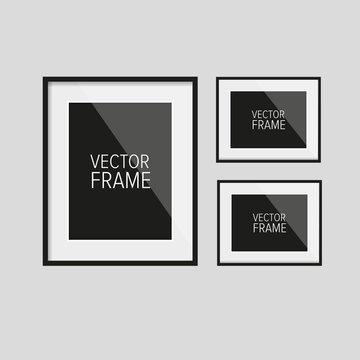 Realistic vector frame black