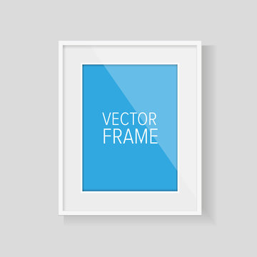 Realistic vector frame white