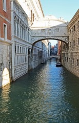bridge of sighs and the prisons of Venice in Italy