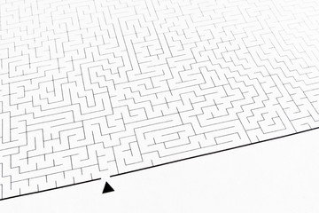 Labyrinth as problem solving (textured with rough paper)