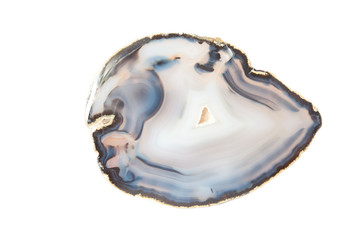 Section of a white and blue geode