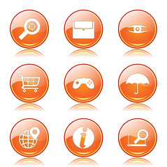 SEO Internet Sign Orange Vector Button Icon Design Set 10