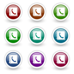 phonebook web icons colorful vector set