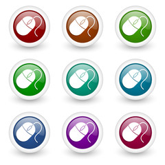 mouse web icons colorful vector set