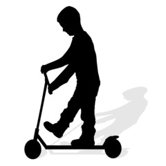 Vector silhouette of a boy.