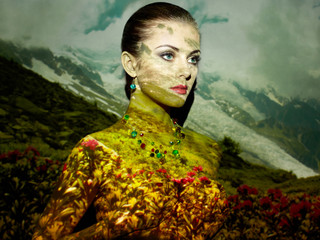 Fashion art portrait of beautiful women