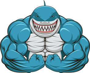 Naklejka premium biały rekin