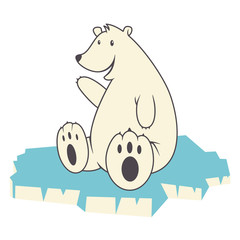 Polar bear, vector illustration, isolated